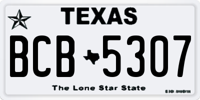 TX license plate BCB5307