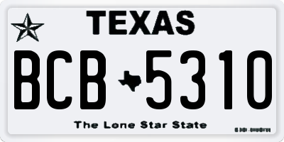 TX license plate BCB5310