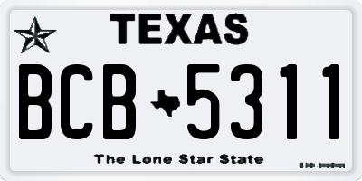 TX license plate BCB5311