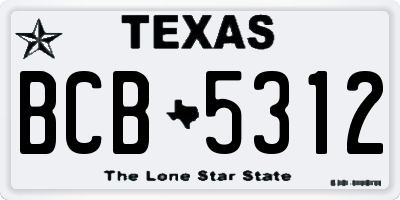 TX license plate BCB5312