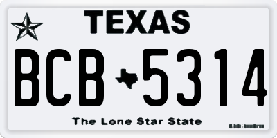 TX license plate BCB5314