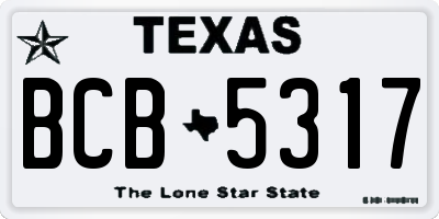 TX license plate BCB5317