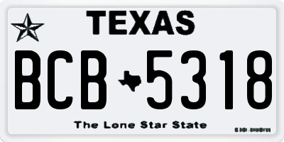TX license plate BCB5318