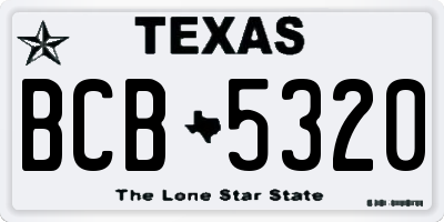 TX license plate BCB5320