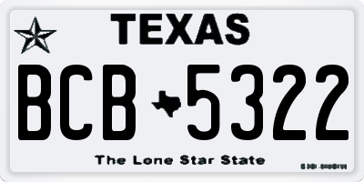 TX license plate BCB5322