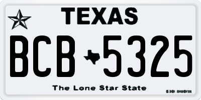 TX license plate BCB5325