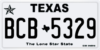 TX license plate BCB5329