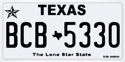 TX license plate BCB5330