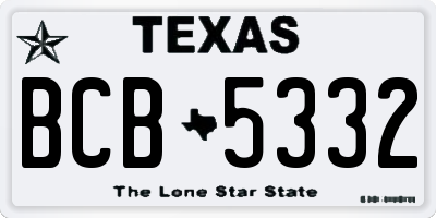 TX license plate BCB5332