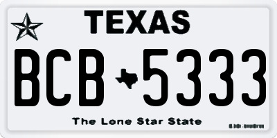 TX license plate BCB5333