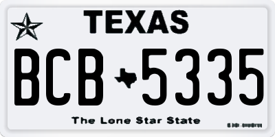 TX license plate BCB5335