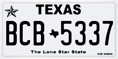 TX license plate BCB5337