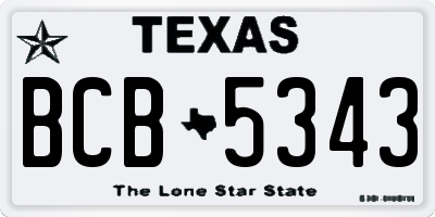 TX license plate BCB5343