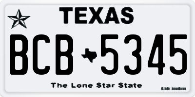 TX license plate BCB5345