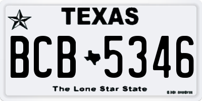 TX license plate BCB5346