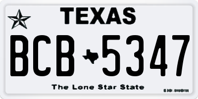 TX license plate BCB5347