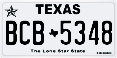 TX license plate BCB5348
