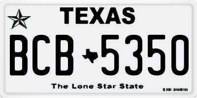 TX license plate BCB5350