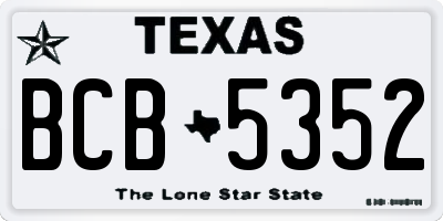 TX license plate BCB5352
