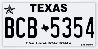 TX license plate BCB5354