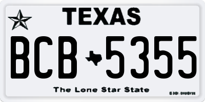 TX license plate BCB5355