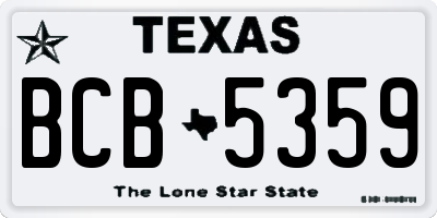 TX license plate BCB5359