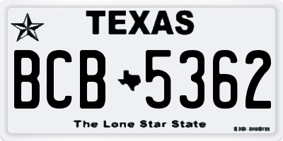 TX license plate BCB5362