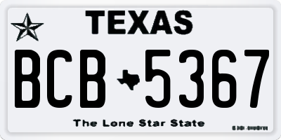 TX license plate BCB5367