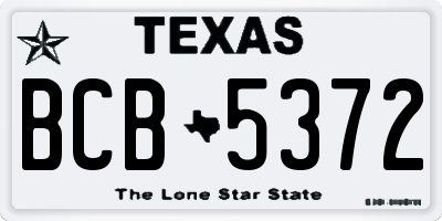 TX license plate BCB5372