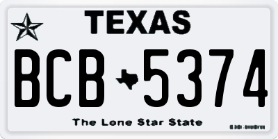 TX license plate BCB5374