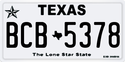 TX license plate BCB5378