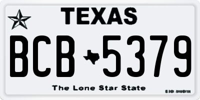 TX license plate BCB5379