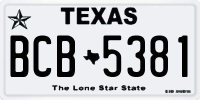 TX license plate BCB5381