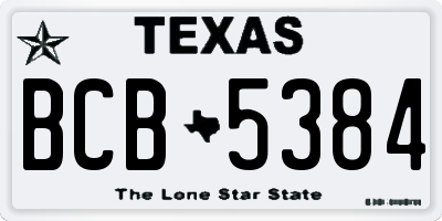 TX license plate BCB5384