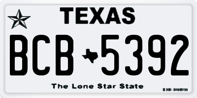 TX license plate BCB5392
