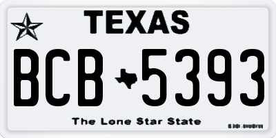 TX license plate BCB5393