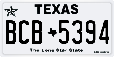 TX license plate BCB5394