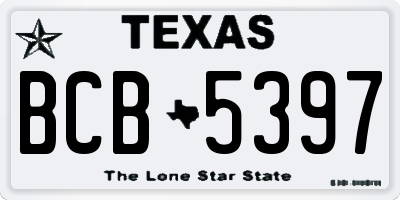 TX license plate BCB5397