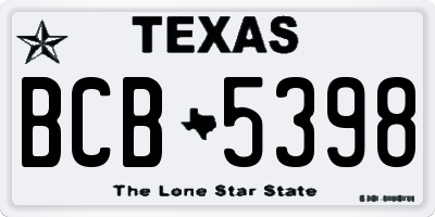 TX license plate BCB5398