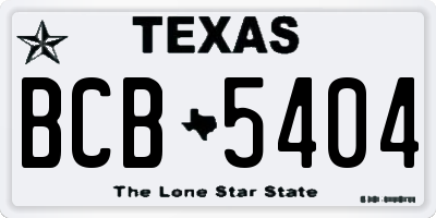 TX license plate BCB5404