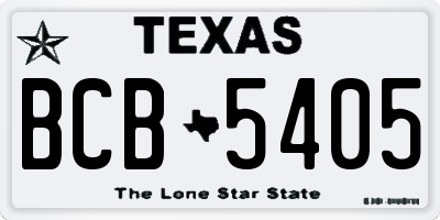 TX license plate BCB5405