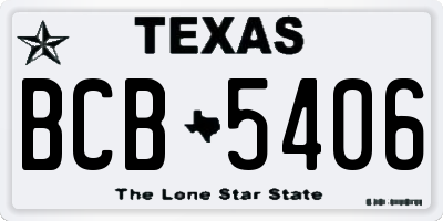 TX license plate BCB5406