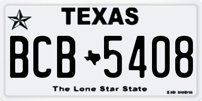 TX license plate BCB5408