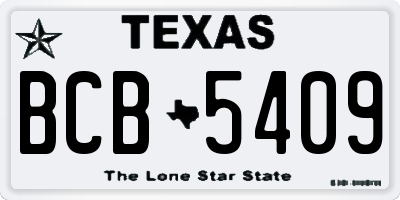 TX license plate BCB5409