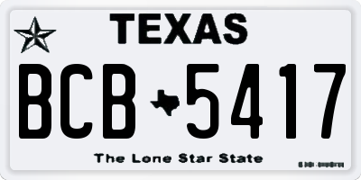 TX license plate BCB5417