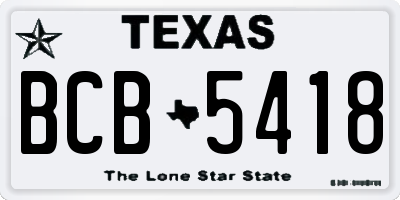 TX license plate BCB5418
