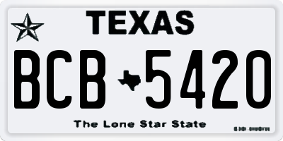 TX license plate BCB5420