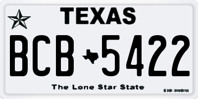 TX license plate BCB5422