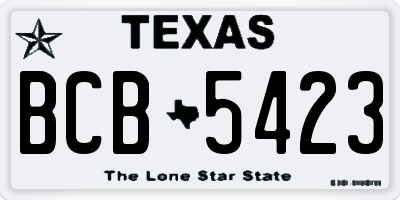 TX license plate BCB5423