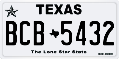 TX license plate BCB5432